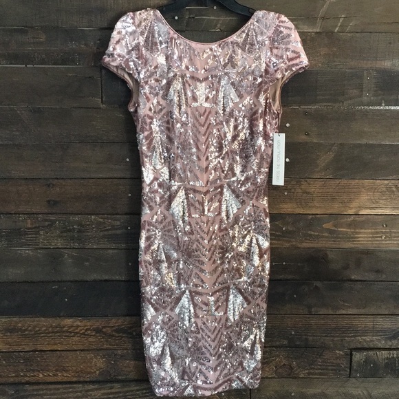 Dress the Population Pink Blush Sequin Dress- NWT - Picture 2 of 8